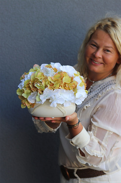 Hortensja Mini Bellin II, różowa kompozycja z kwiatów hortensji, wym.20x20x15cm 