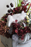 Kaczuszka, sielski stroik wielkanocny, wym.30x36x26cm