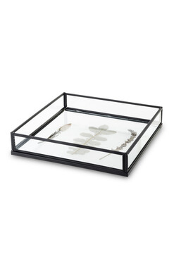 Botanika B, taca ze szklanym blatem, wym.4x20.5x20.5cm