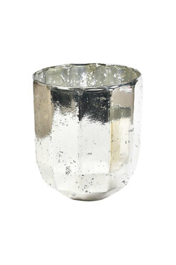 Barok Old 1B lampion srebrny szklany, kpl.6szt, wym.11x9cm