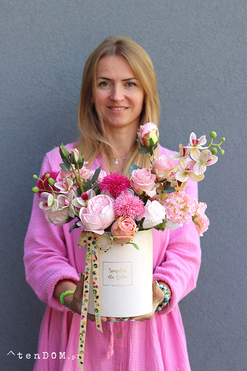 Gemmini Opera, flowerbox kwiatowy z kryształkami, wys.41cm 