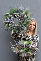 Violetina, wianek na drzwi z lawendą