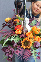 Angelo Garden Jesienny, lampion nagrobny z kwiatam