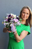 Fioletowa Impresja, flowerbox z goździkami