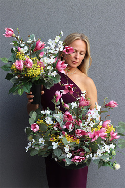 Moko Spring, komplet dekoracji nagrobnych, kompozycja + bukiet we wkładzie  