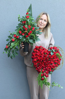 Czerwone Serce Volcan, komplet dekoracji nagrobnych