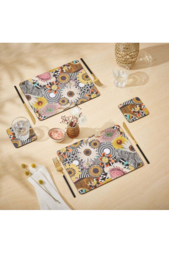 Floral Jungle, podkładki korkowe, średnie