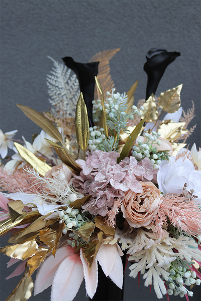 Mortario Kalia Lux 2 , nowoczesny bukiet nagrobny we wkładzie, wys.55cm