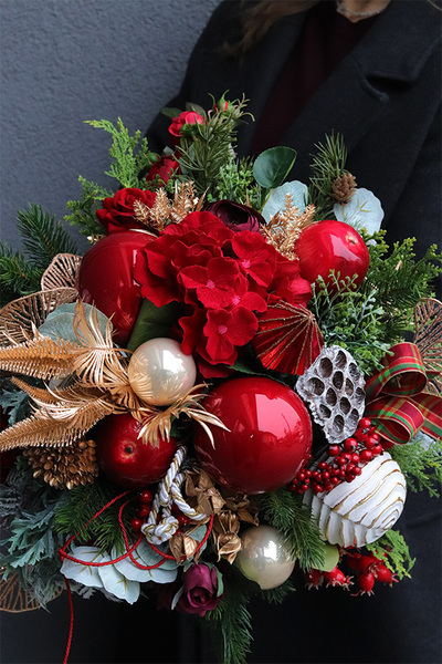 Golden Christmas 2, flowerbox świąteczny