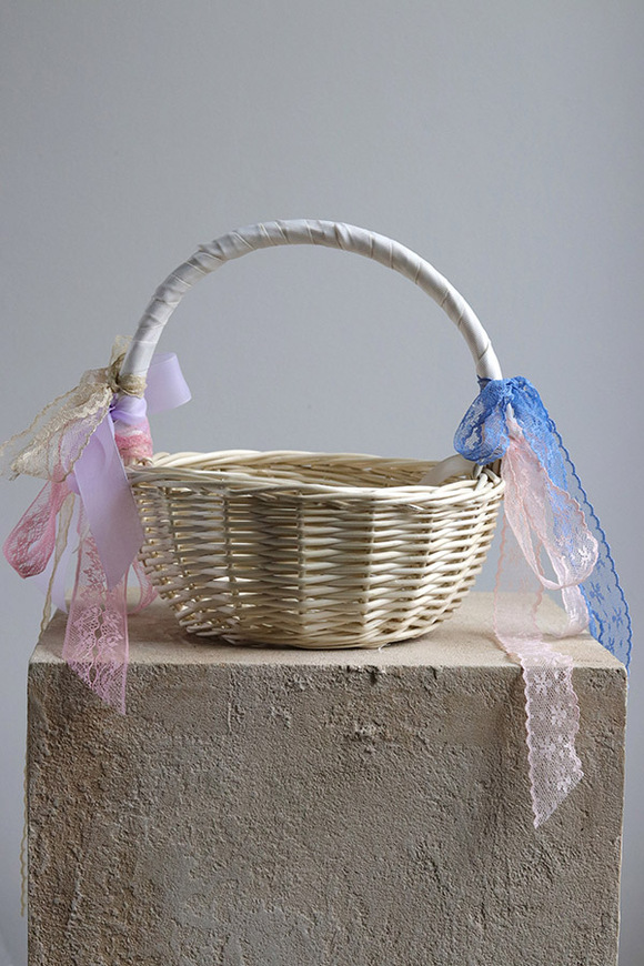 Koronkovy, dekorowany koszyczek wielkanocny