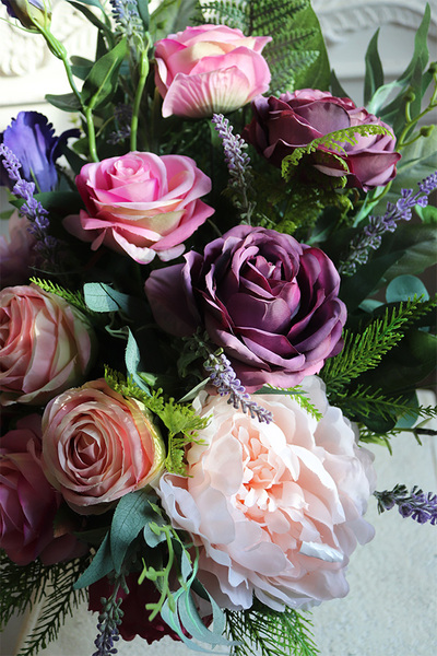 Maltika, bukiet nagrobny we wkładzie, dł.55cm