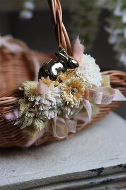 brązowy koszyczek wielkanocny, Dukana, wys.28cm  