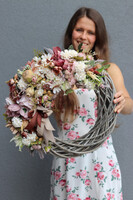 asymetryczny wianek w brązach, Terania Beige