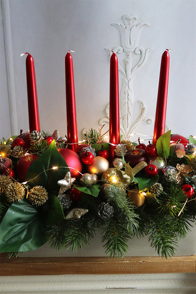 Joanna New, świąteczny stroik adwentowy