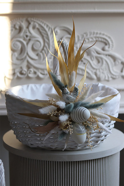 Grey Simple Big, dekorowany koszyczek wielkanocny, wys.28cm 