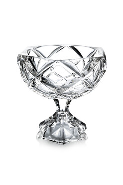 Flamenco Crystal, szklana patera na nodze, wym.23.5x24cm