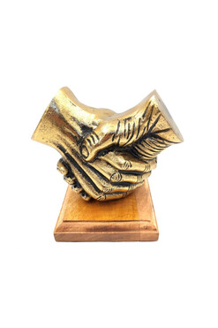 figurka aluminiowa, Uścisk Dłoni, wym.17x18x9cm