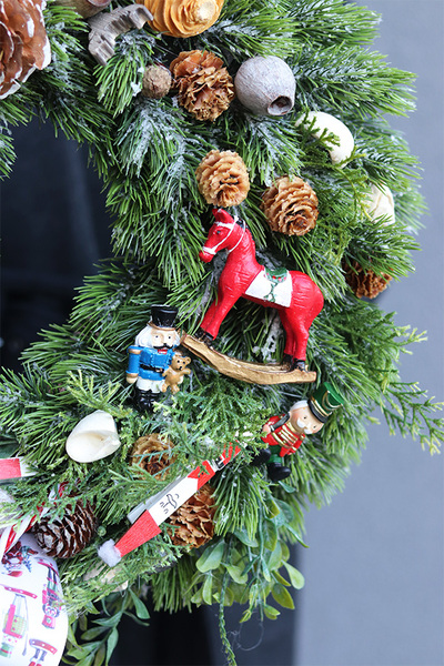 Bujany Konik, wysokiej jakości bożonarodzeniowy wianek, śr.38cm