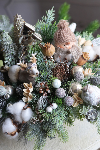 Ren Winter, świąteczny stroik na wigilijny stół, wym.27x35cm