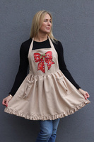 Christmas Kitchen, świąteczny fartuch kuchenny, beżowy