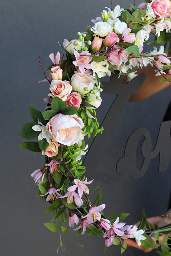 Berano, koło kwiatowe z napisem, Żona, śr.50cm 