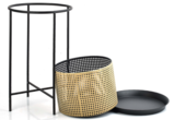 Matala A, metalowy stolik z koszem, wym.38x60.5cm