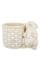 Bunny Creme, ceramiczna osłonka doniczka z zającem