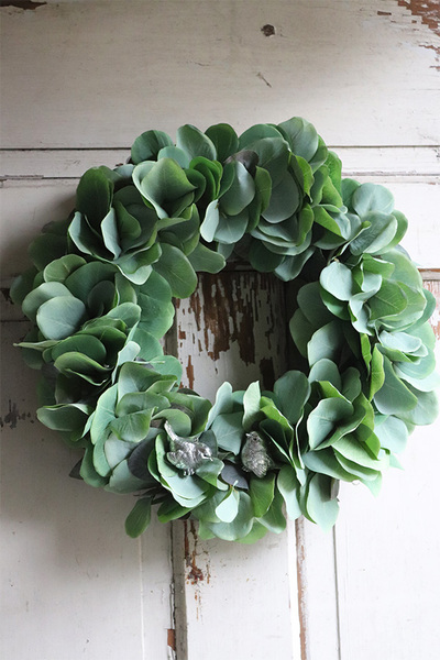 Eukaliptusowy Birds, zielony wianek z ptaszkami, śr.42cm 