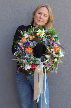 OD RĘKI Frederica, kolorowy wianek dekoracyjny, śr.45cm