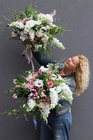 Malediwy Pink L, różowy bukiet kwiatów, wys.70cm