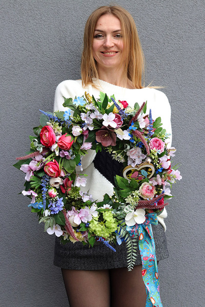 Rabatkowo, kolorowy wianek dekoracyjny