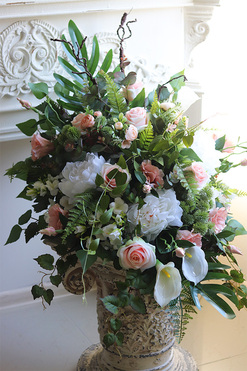 Pinkella, elegancka wiązanka nagrobna, dł.78cm
