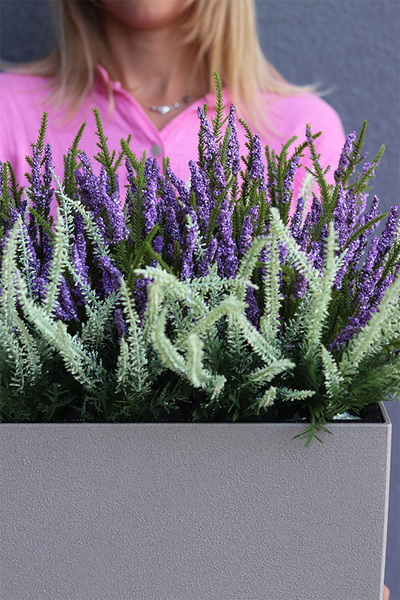 Lechuza Wrzosy 3, kompozycja kwiatowa w wysokiej jakości donicy