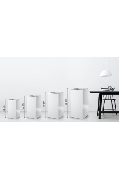 Square Tall, donica fiberglass w kolorze RAL