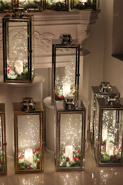 Angelo Christmas Silver, świąteczna dekoracja LED w lampionie