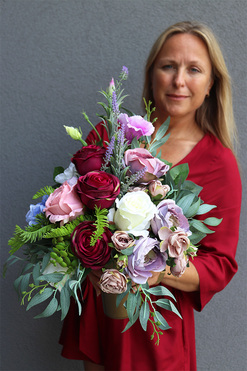 bukiet nagrobny we wkładzie, Memorina, dł.63cm  