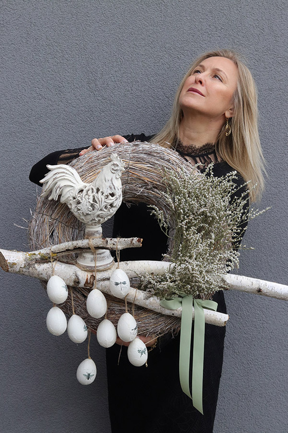 Coco Cottage, wielkanocny wianek na drzwi