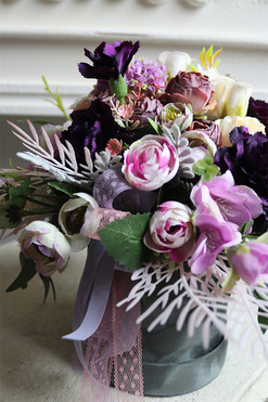 Heliasa, welurowy flowerbox, wys.22cm