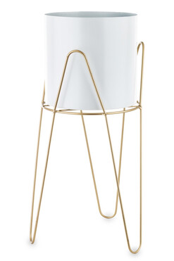 Andre Blanc A, metalowa osłonka w stojaku kwietnik, wym.50x25cm