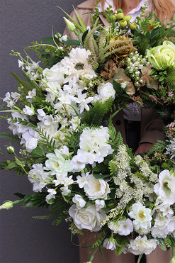 Zielona Przystań 2, komplet dekoracji nagrobnych, wieniec+bukiet 