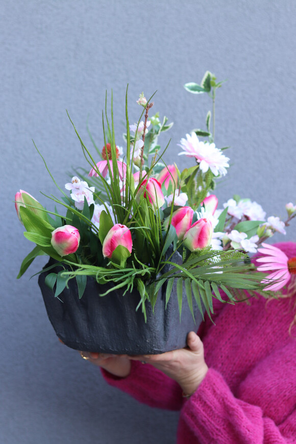 Różowy Ogród Volcan, komplet dekoracji nagrobnych