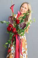 Kalle Bordo, elegancki bukiet nagrobny, wym.62cm