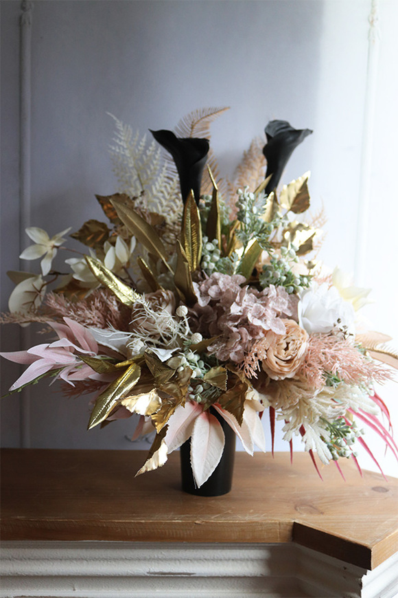 Mortario Kalia Lux 2 , nowoczesny bukiet nagrobny we wkładzie, wys.55cm