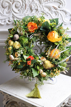 Ptaszek na Drzewie, wianek dekoracyjny z ptaszkiem, śr.34cm