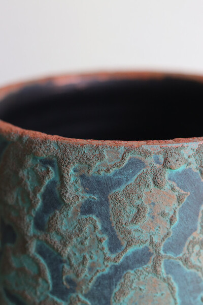 Clementino C, ceramiczny wazon, kolor miedziany