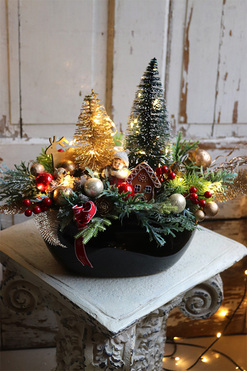 Gretana Blackino, stroik świąteczny LED, wym.36x46cm 