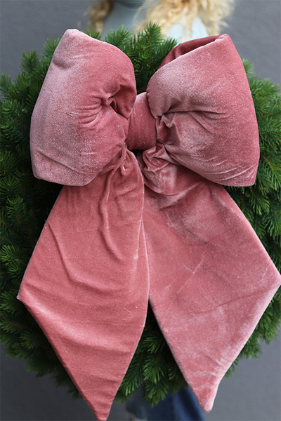 bożonarodzeniowy wieniec na drzwi, Papillon Pink Christmas, śr.60cm, limitowana edycja