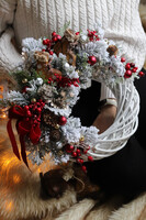 Zima na Lodowisku, świąteczny wianek z łyżwami