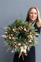 komplet dekoracji świątecznych, Złota Kraina, girlanda + wianek 