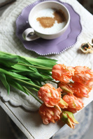 bukiet gumowych tulipanów, Novelty Morelli, 5szt. dł.46cm 